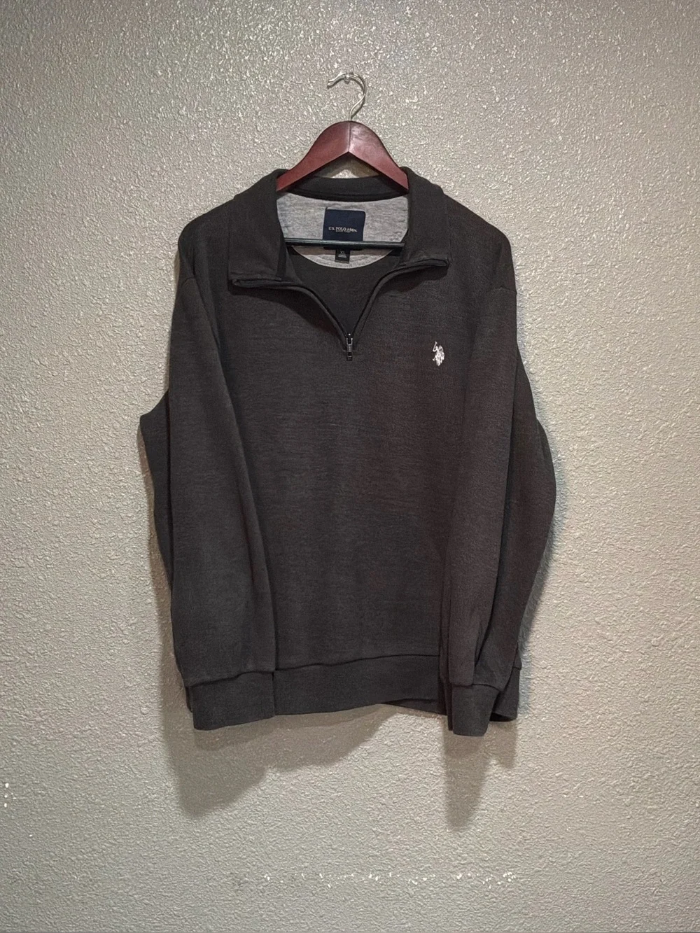U.S. Polo Assn. Men’s Crewneck Half-Zip Sweater - Charcoal